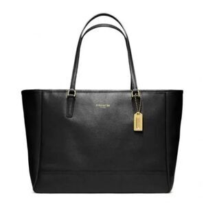 Revolve COACH Women's Black Leather Saffiano Medium City Tote Bag